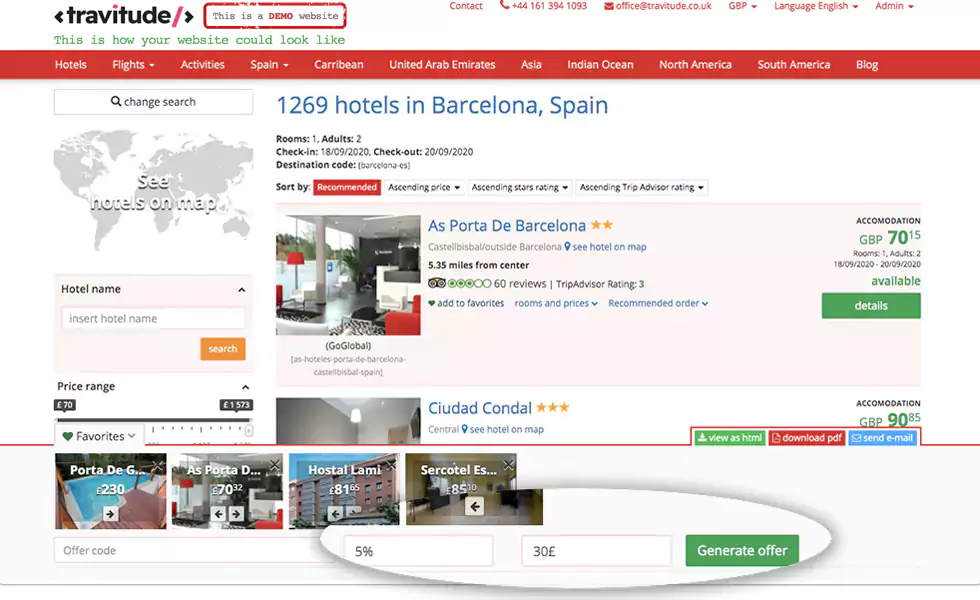 Rates updated in real time